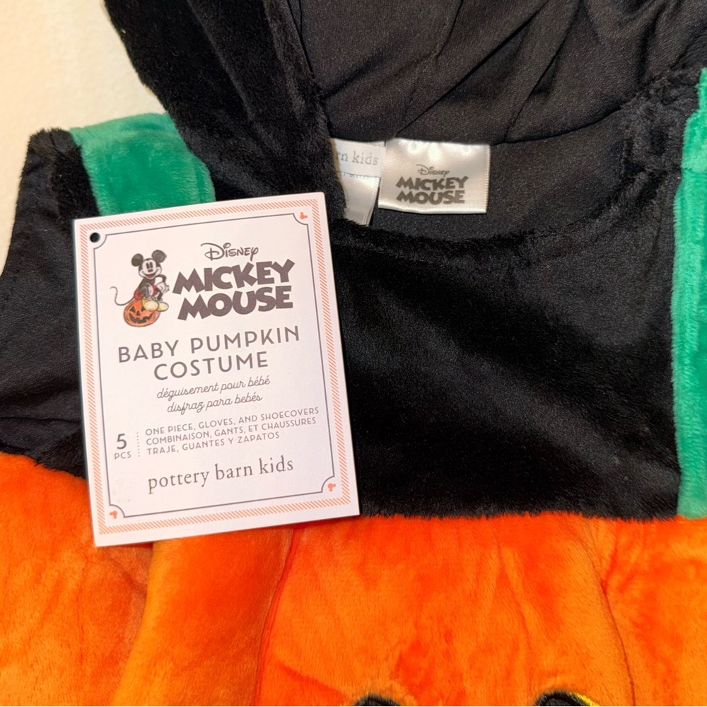 Pottery Barn Kids Disney Mickey Mouse and Friends Pumpkin Baby Costume - Picture 5 of 7